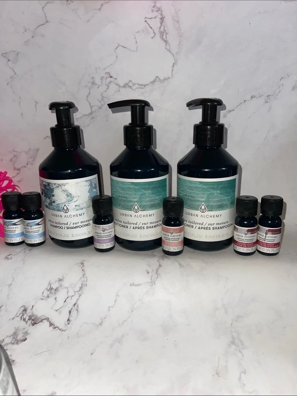Urban Alchemy Shampoo & Conditioner Set with alchemy concentrate.